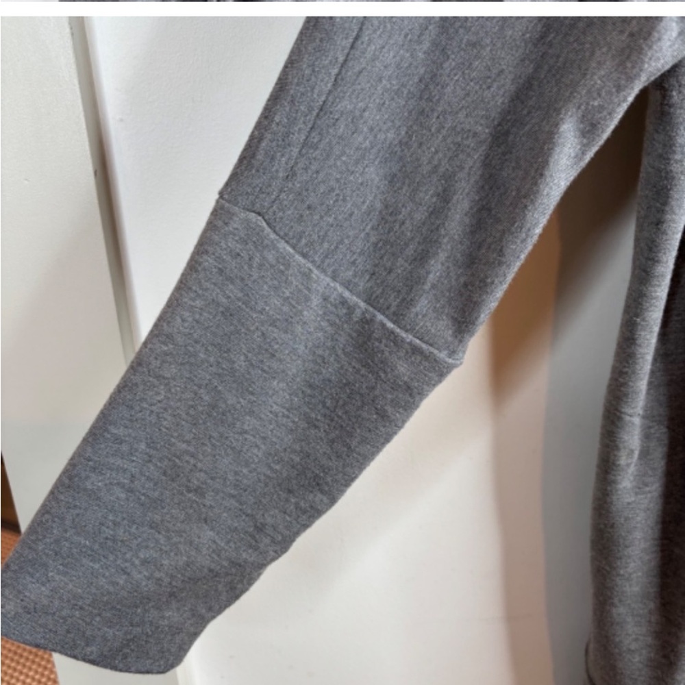 Soma WKND Soft Brushed Terry Hooded Cardigan Robe Grey Lounge Cozy Luxury - Picture 5 of 8